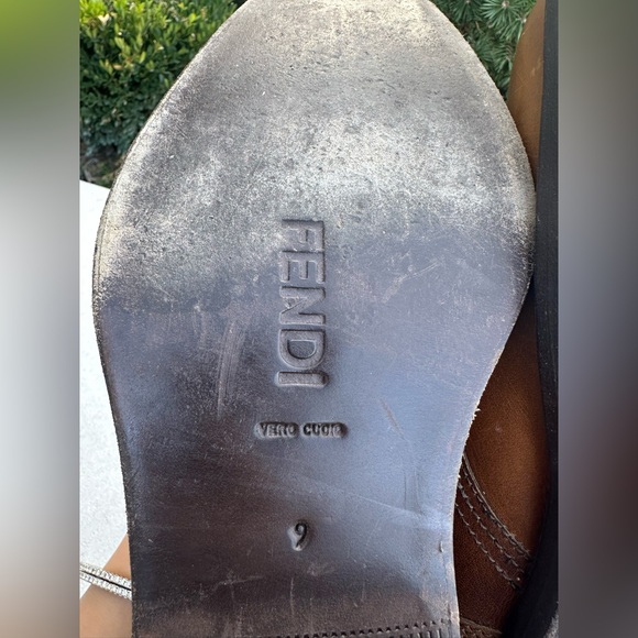 Fendi Tan/Brown Leather Oxford Dress Boots (Men’s Size 9 OR Women’s Size 10.5) - Picture 8 of 9